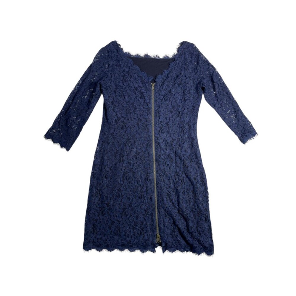 DVF Diane von Furstenberg Zarita Lace Dress in Royal Blue sz 14 Formal Evening - Picture 9 of 16
